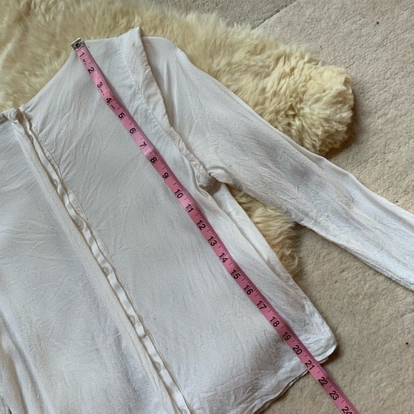 ASTR Rayon Top Button-Down Crew Ivory Blouse M - Picture 8 of 10